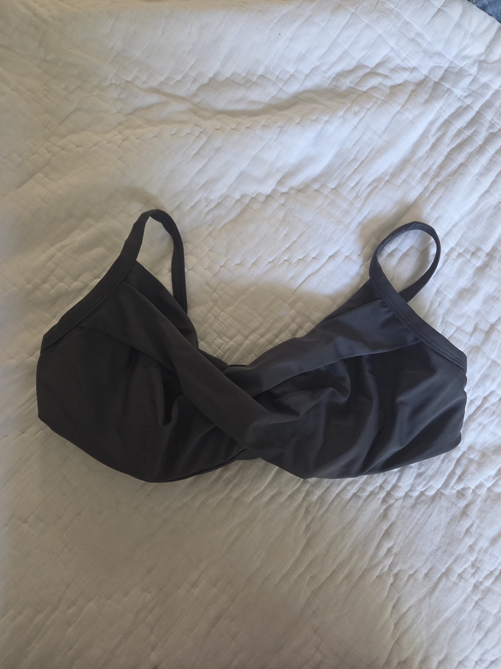 Athleta Twist-Front Swim Top- Dark Grey